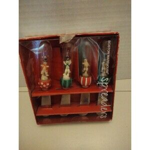 Christmas snowman Boston Warehouse Spreaders set of 4 in box